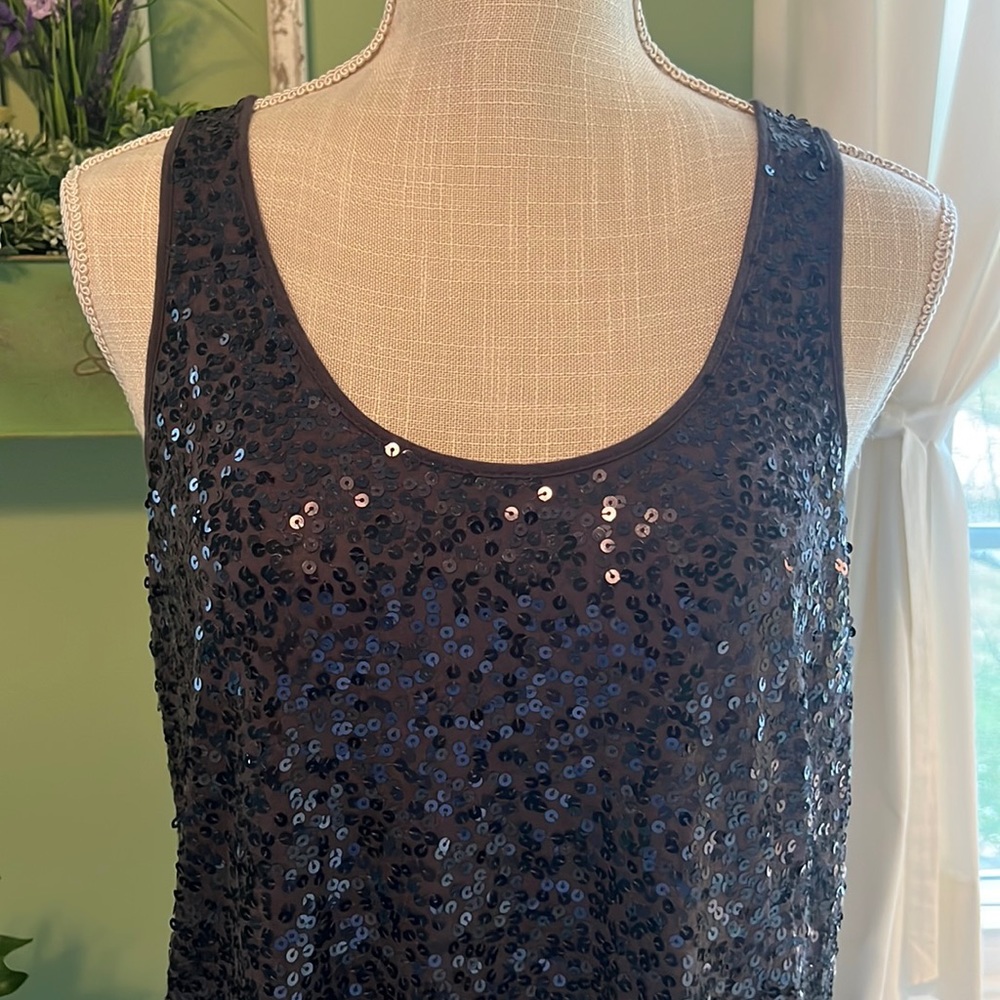 Express Gray Sequin Tank
